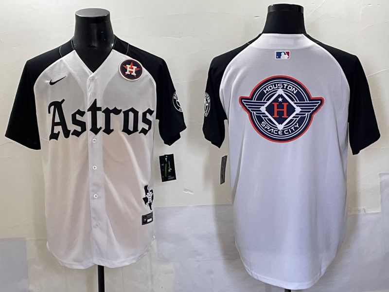 Men 2025 Houston Astros Blank White Black Five generations Joint Name Nike MLB Jersey style 32->houston astros->MLB Jersey